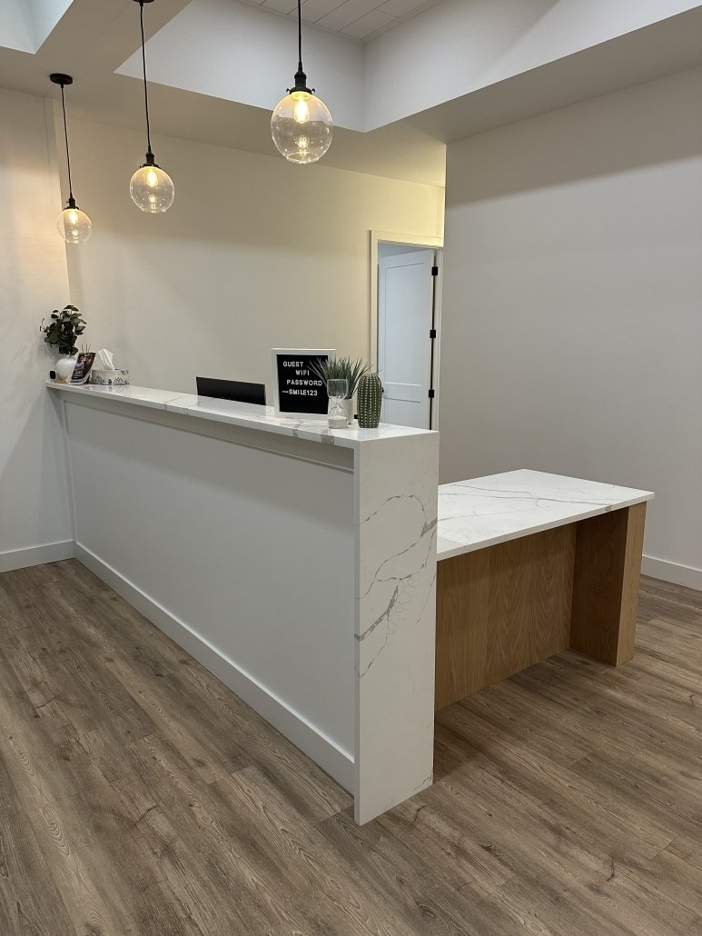 Coalhurst Dental front desk and reception area
